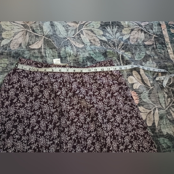 Coldwater Creek Reversible Fairy Maxi Skirt Medium Petite Purple Floral Cottage - Picture 12 of 12